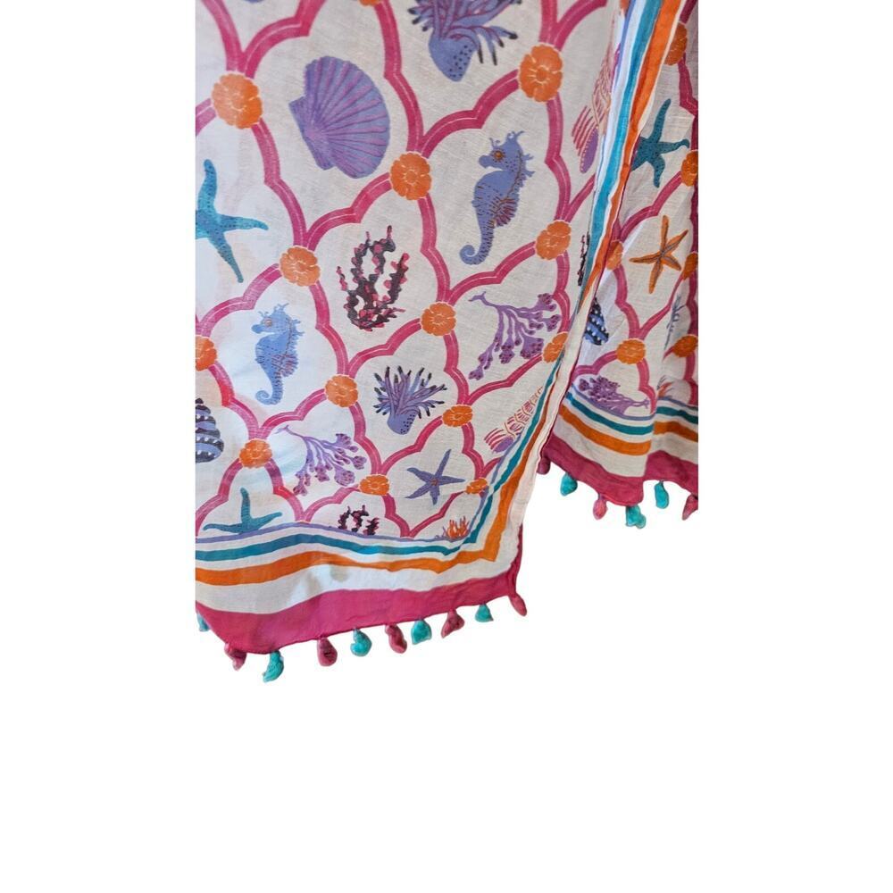 Charlie Paige beach swim colorful nautical shawl cover up Lightweight upf block - Picture 2 of 7